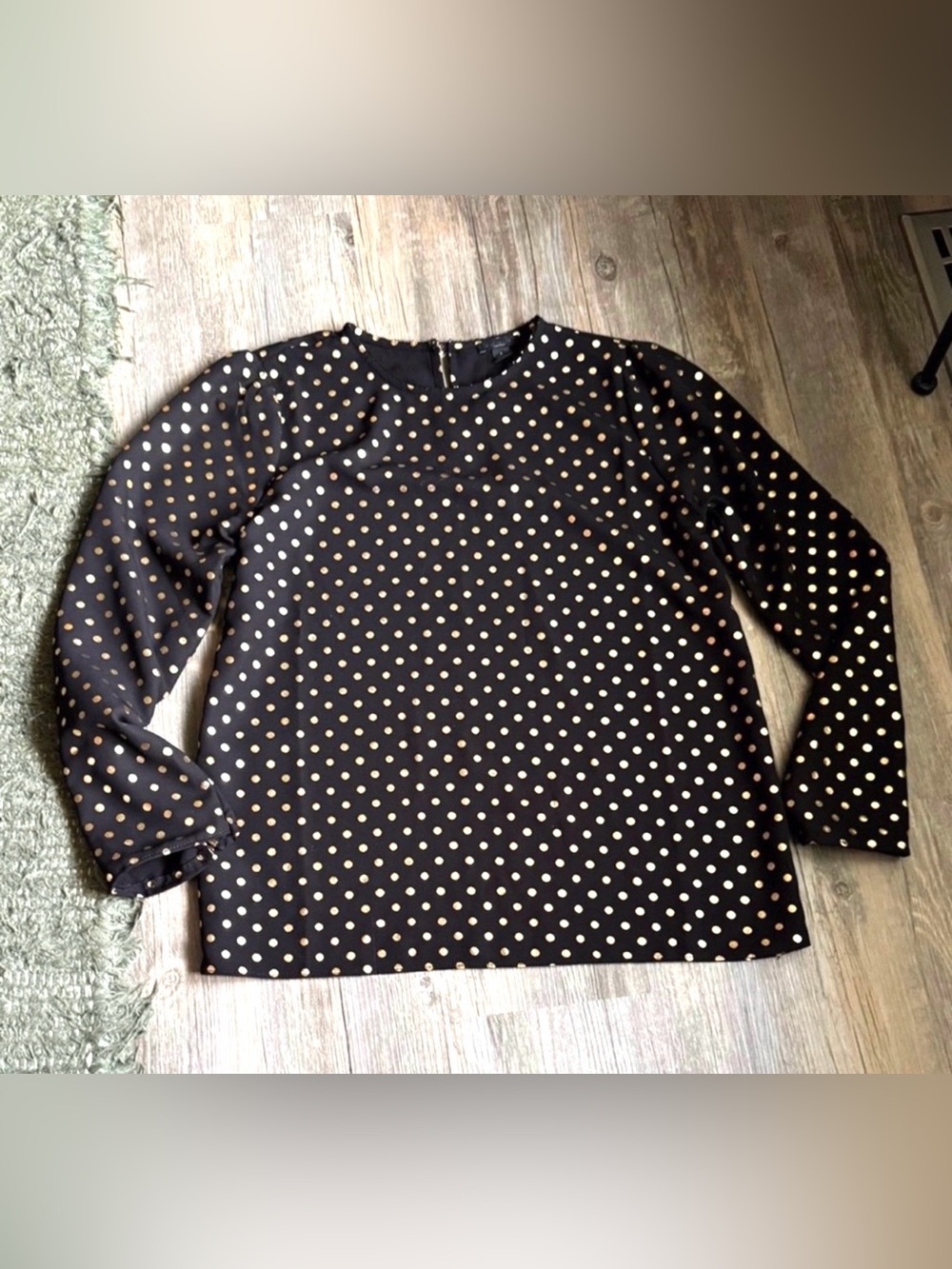 Ann Taylor Polka Dot Long Sleeve Blouse Size Small
